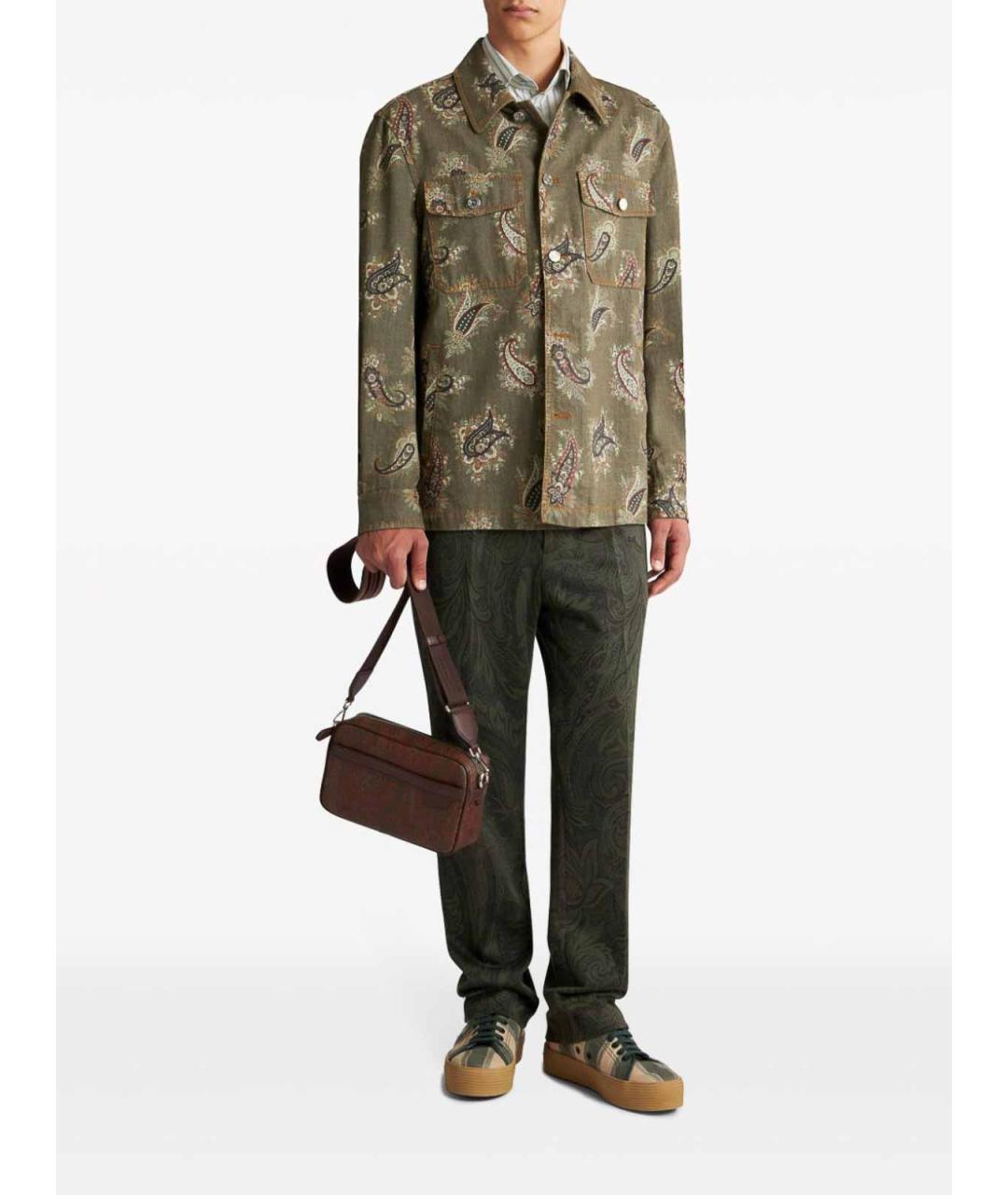 ETRO Зеленая хлопковая классическая рубашка, фото 3
