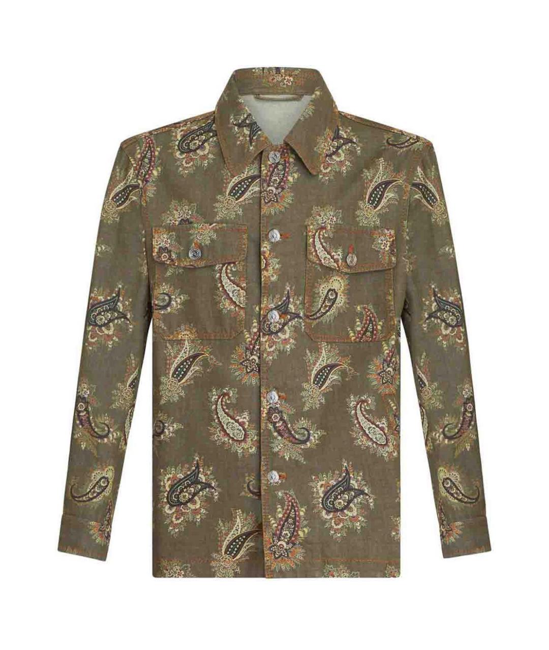 ETRO Зеленая хлопковая классическая рубашка, фото 1