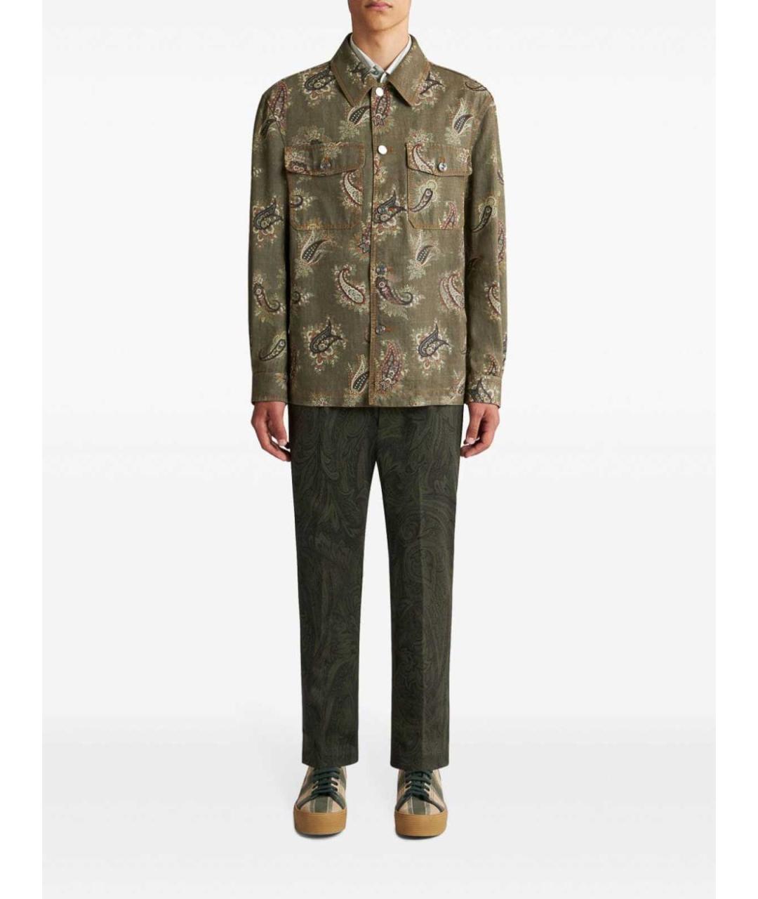 ETRO Зеленая хлопковая классическая рубашка, фото 2