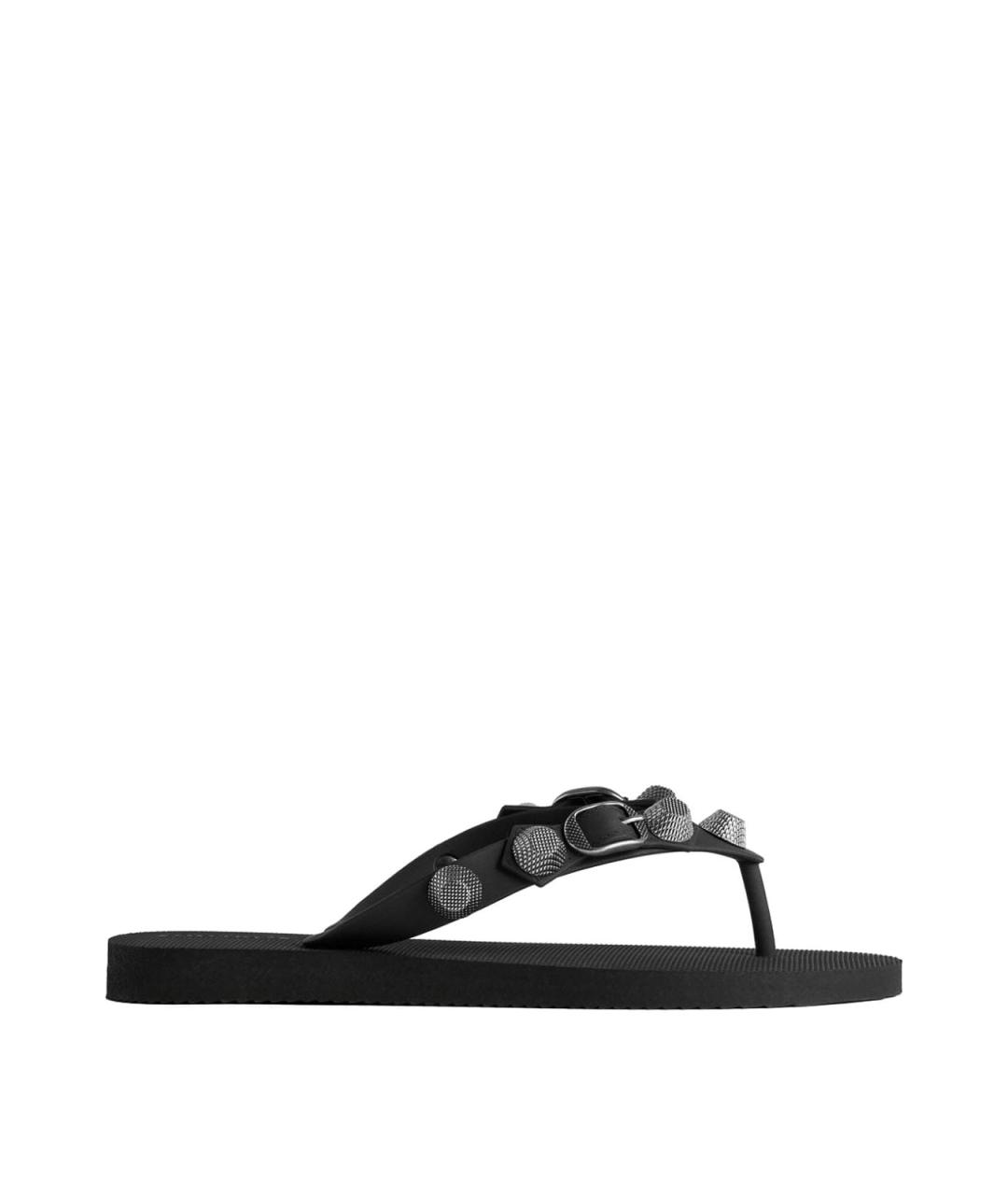 BALENCIAGA Черные кожаные сандалии, фото 1