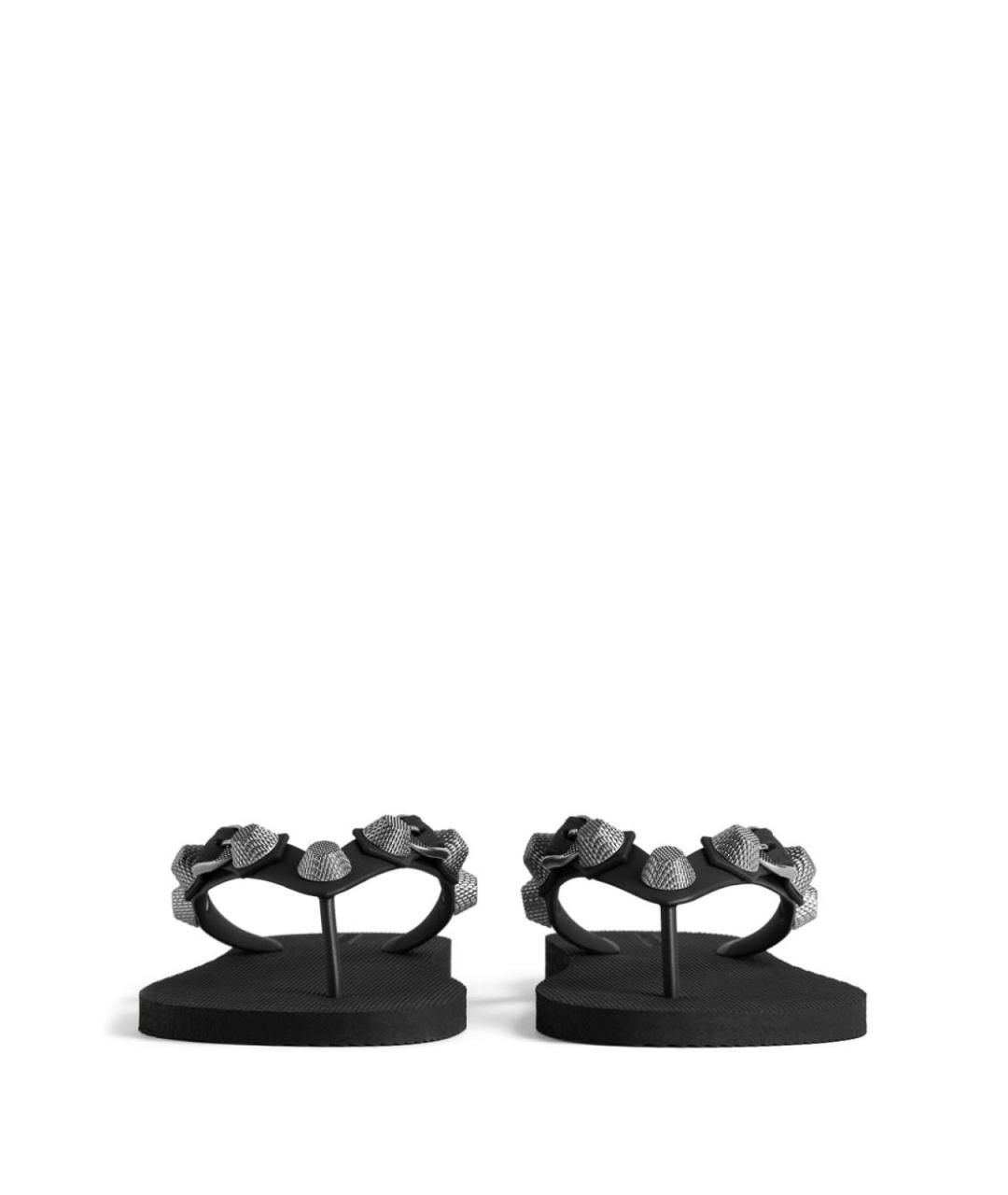 BALENCIAGA Черные кожаные сандалии, фото 2