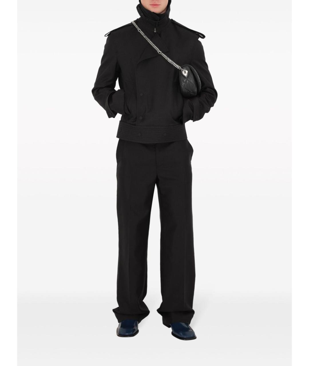 BURBERRY Черные шерстяные классические брюки, фото 4
