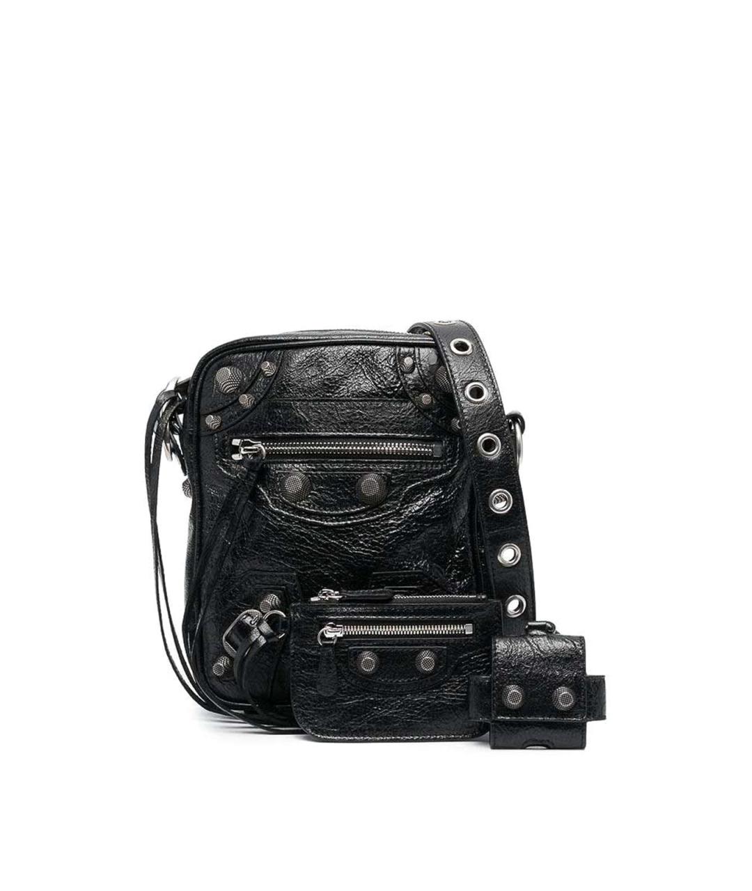 BALENCIAGA Черная кожаная сумка на плечо, фото 1