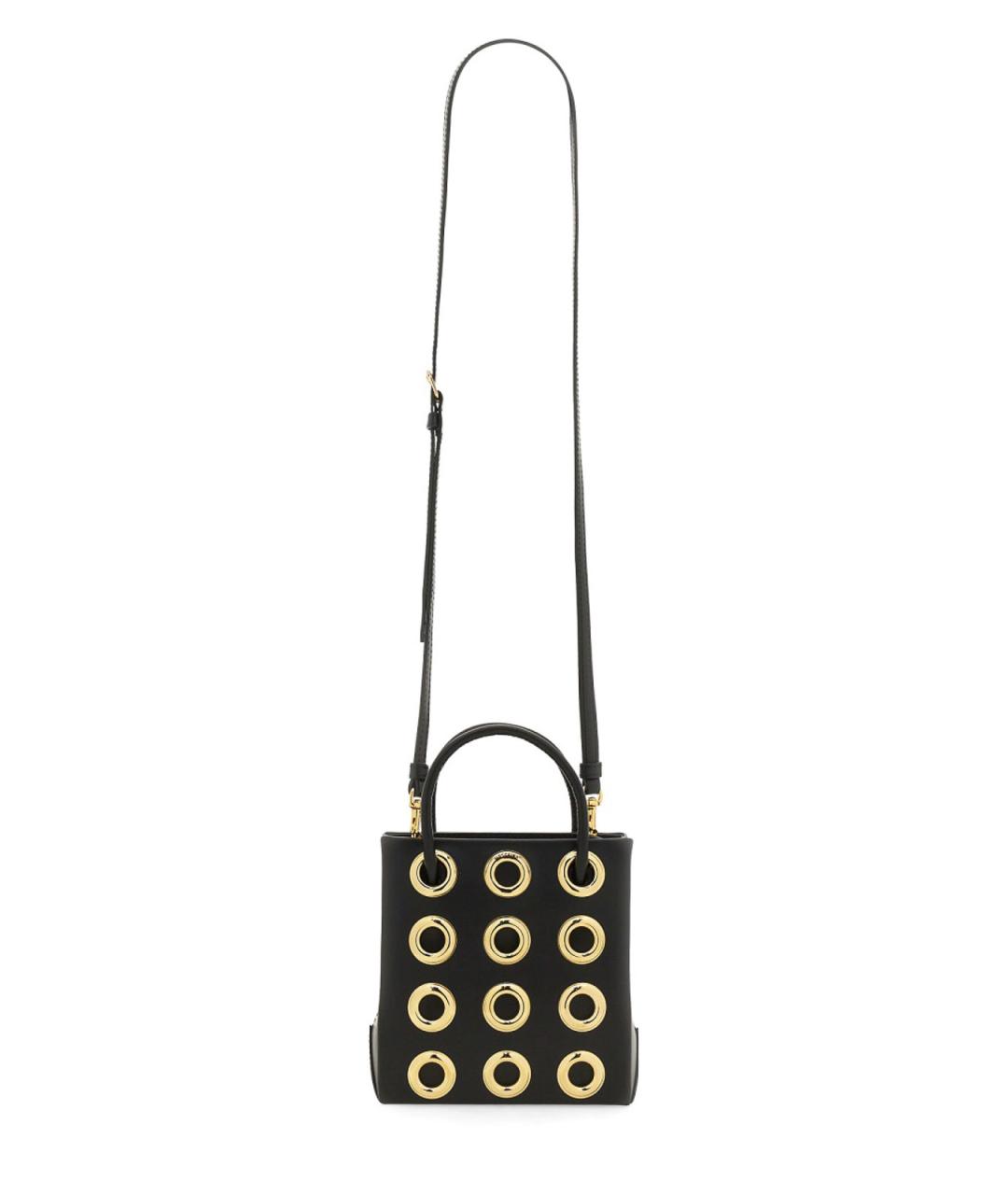 MOSCHINO Черная кожаная сумка через плечо, фото 3