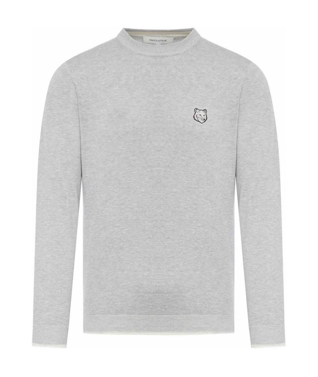 MAISON KITSUNE Серый хлопковый джемпер / свитер, фото 1