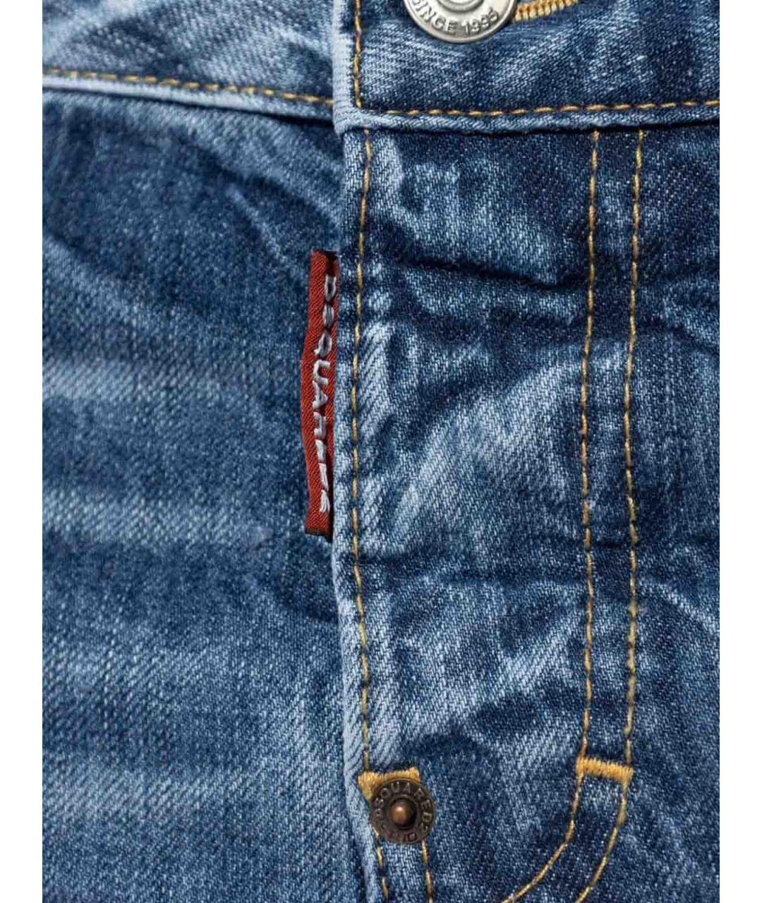 DSQUARED2 Синие хлопковые джинсы слим, фото 2