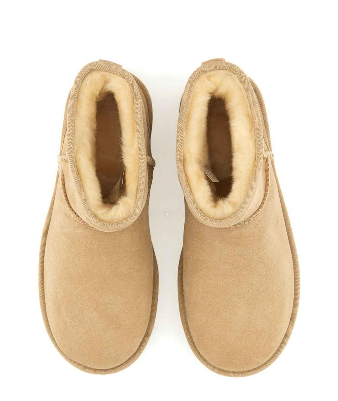 UGG Бежевые кожаные сапоги, фото 6