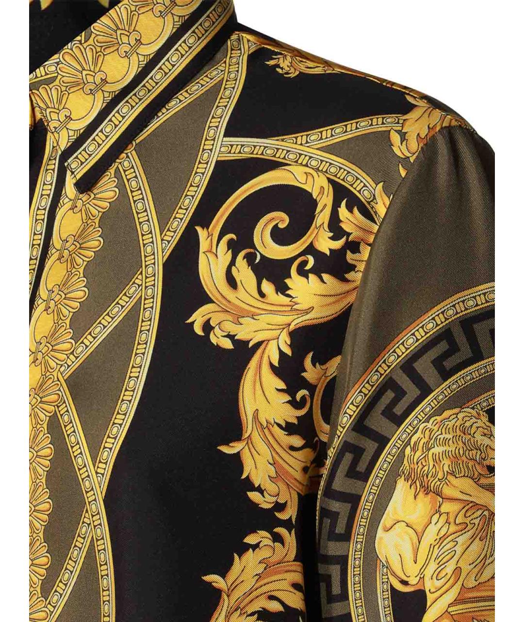 VERSACE Золотая шелковая рубашка, фото 4