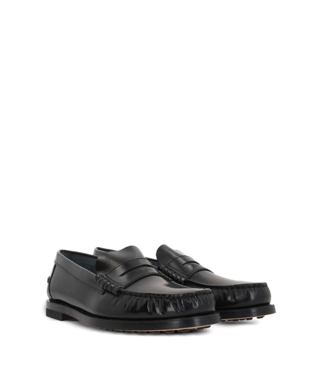 TOD'S Черные кожаные лоферы, фото 4