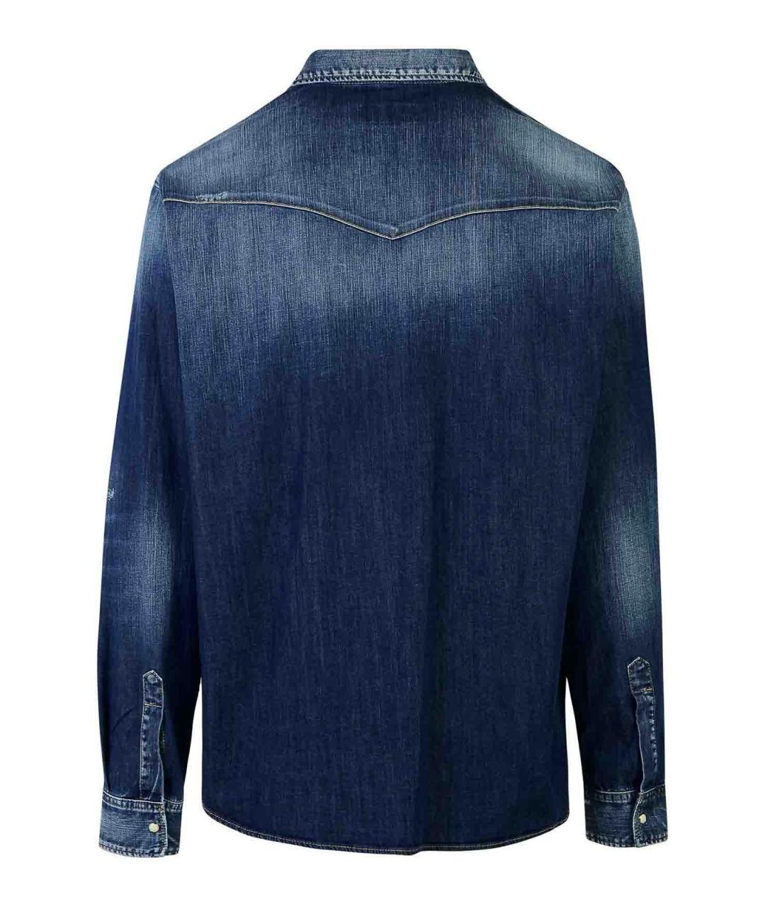 DSQUARED2 Синяя хлопковая классическая рубашка, фото 2