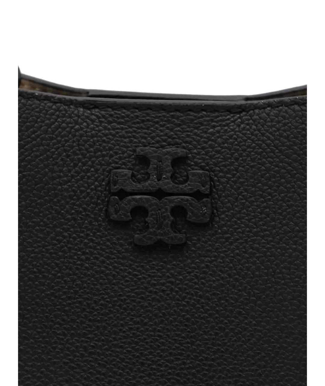 TORY BURCH Черная кожаная сумка тоут, фото 4