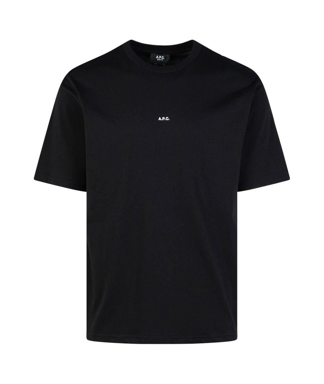 A.P.C. Черная хлопковая футболка, фото 1