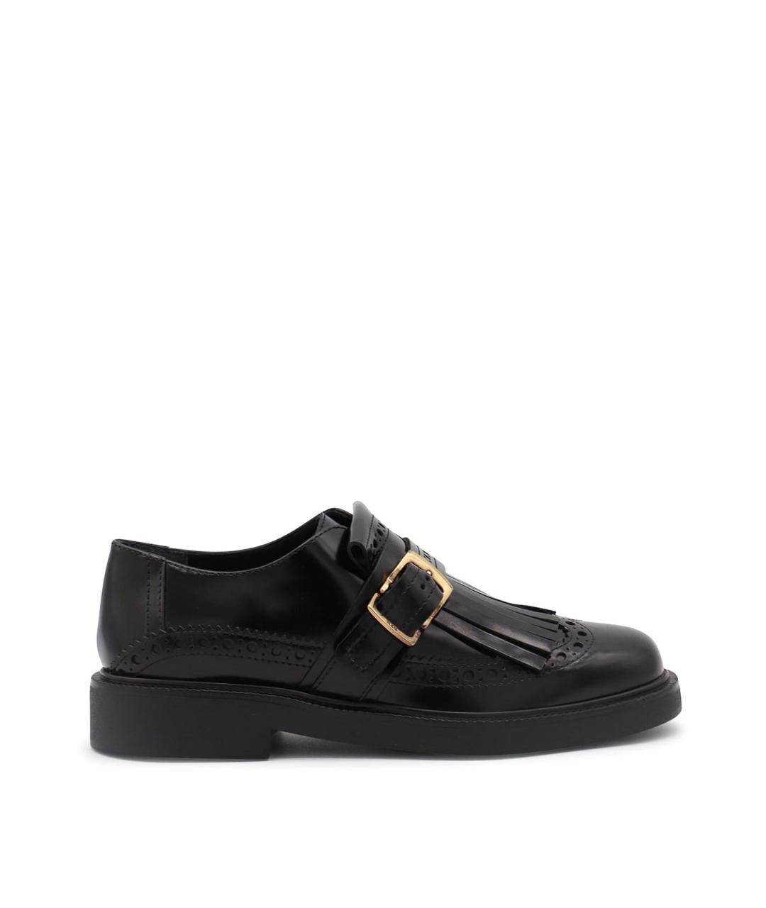 TOD'S Черные кожаные лоферы, фото 1