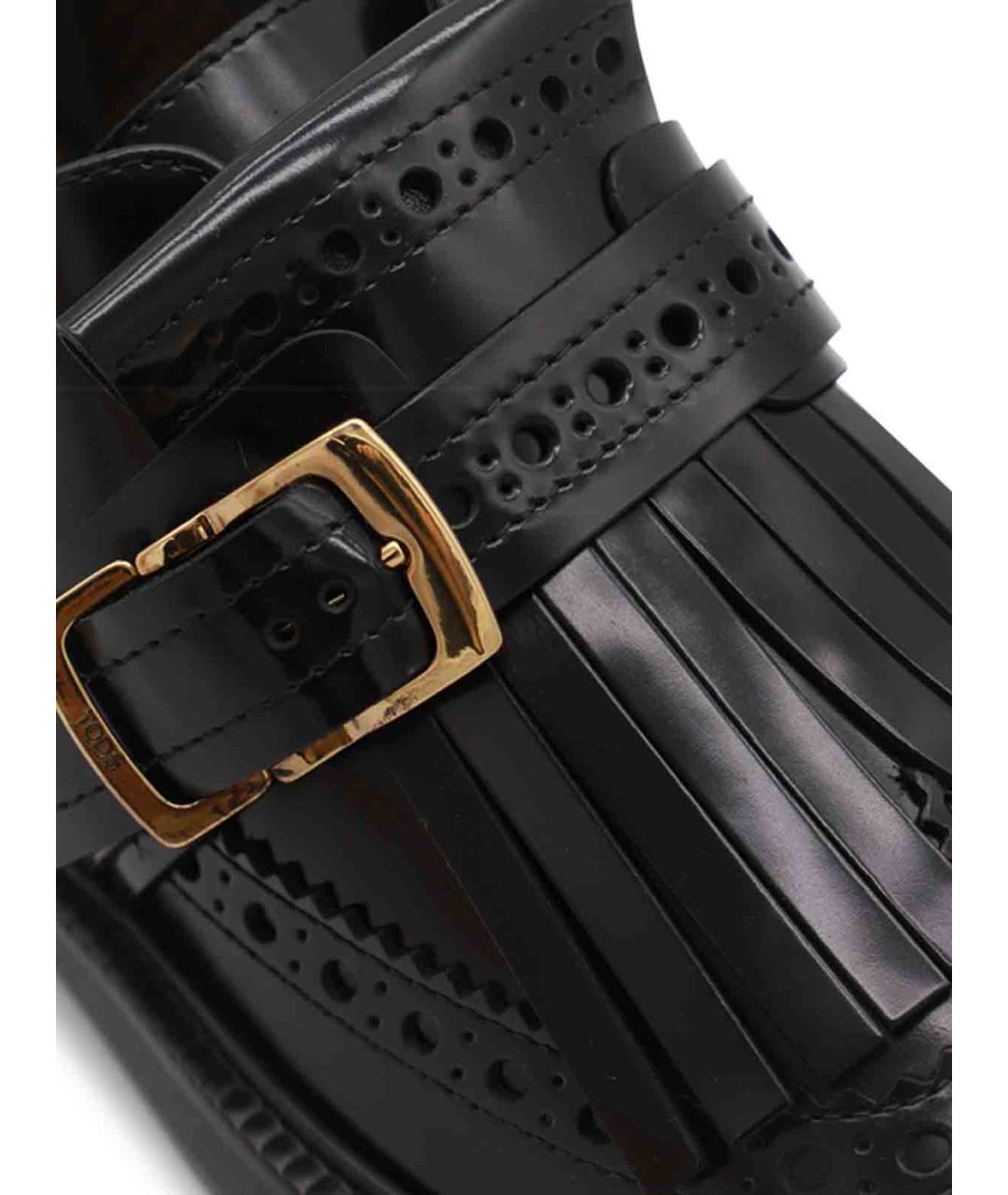 TOD'S Черные кожаные лоферы, фото 4