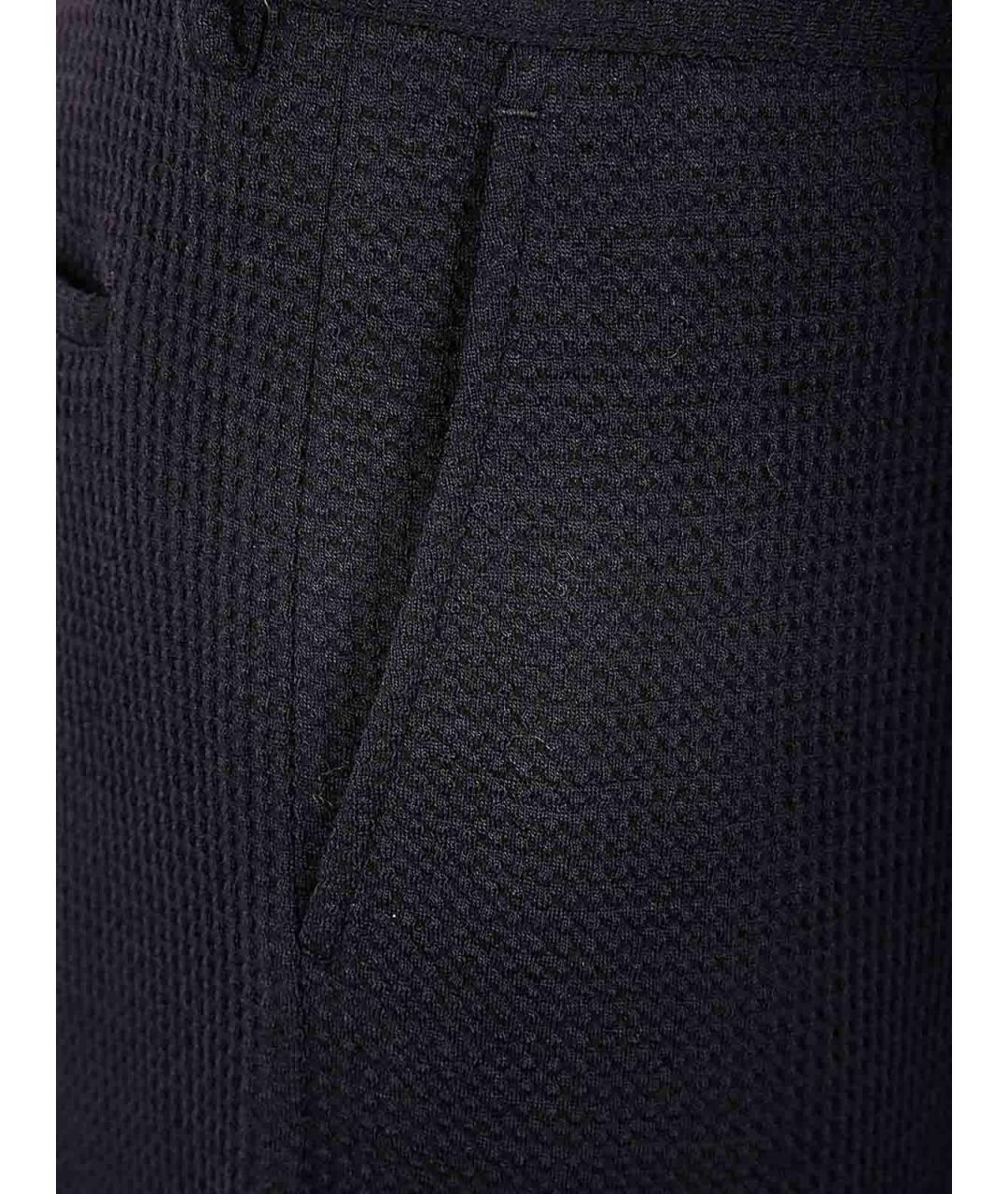 GIORGIO ARMANI Синие шерстяные повседневные брюки, фото 3