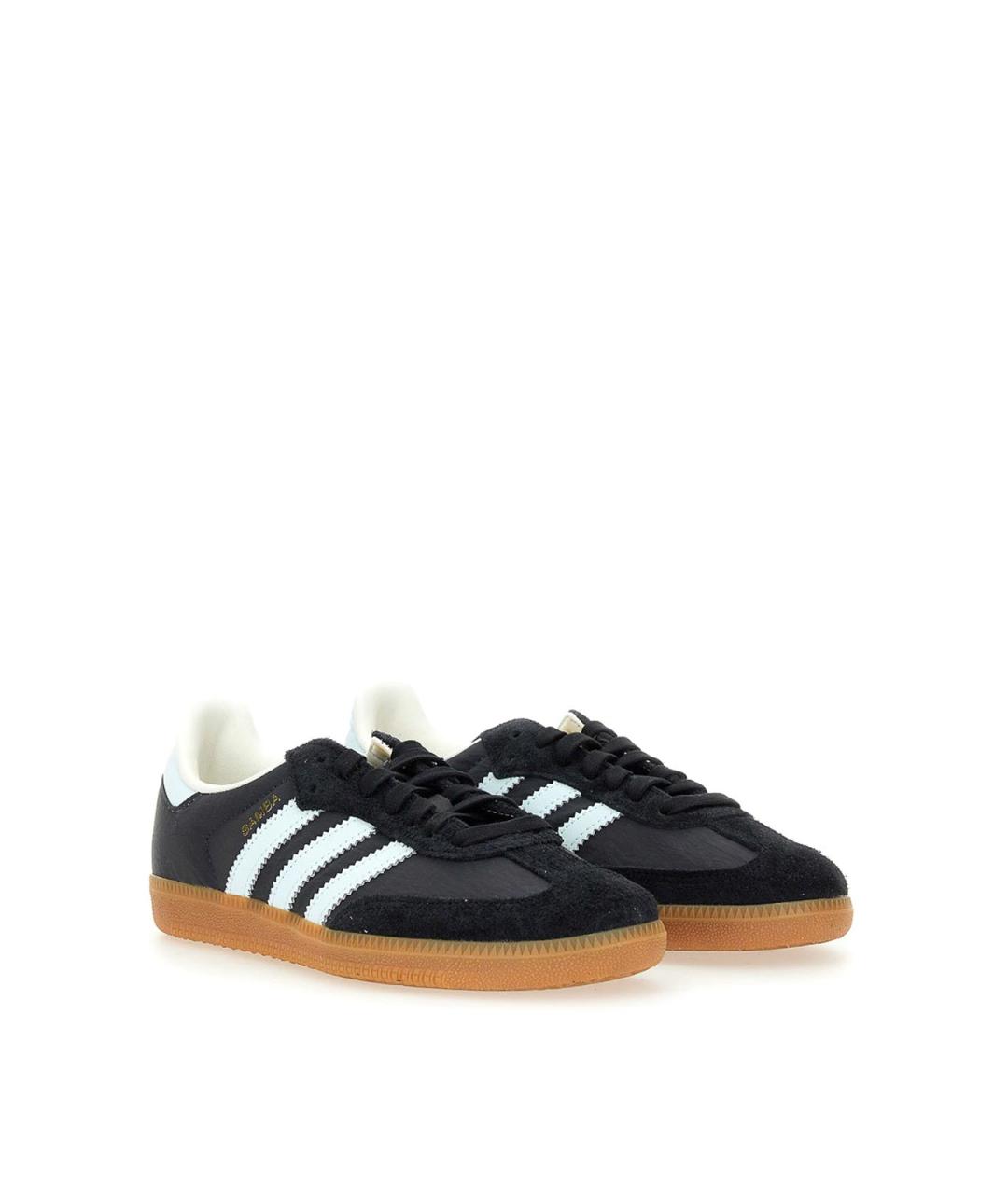 ADIDAS Черные кожаные кроссовки, фото 2