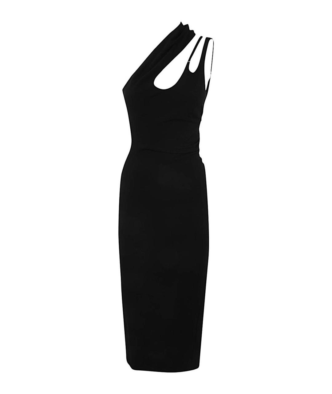 MUGLER Черное вискозное повседневное платье, фото 2