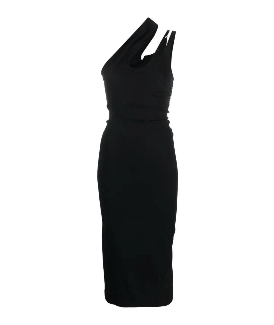 MUGLER Черное вискозное повседневное платье, фото 1