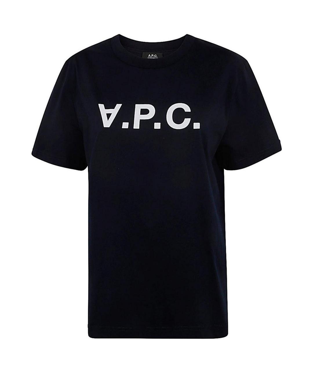 A.P.C. Темно-синяя хлопковая футболка, фото 1