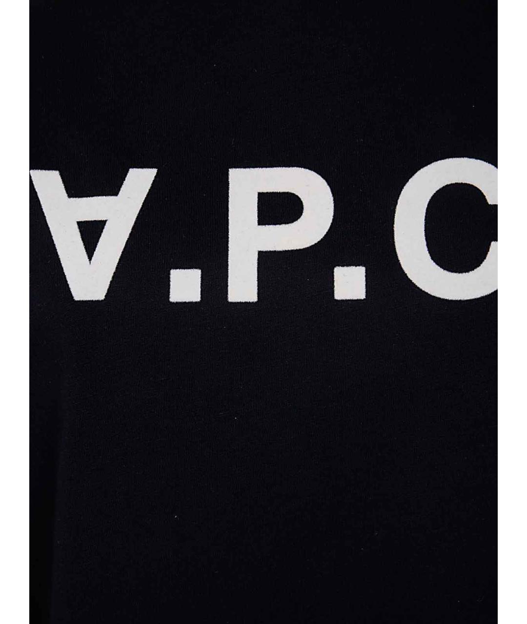 A.P.C. Темно-синяя хлопковая футболка, фото 3