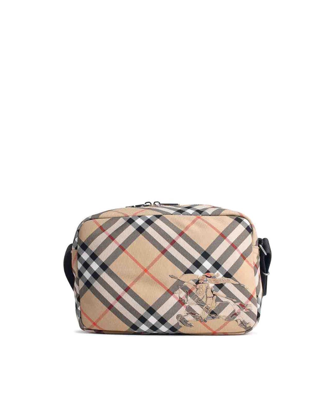 BURBERRY Бежевая тканевая сумка на плечо, фото 1