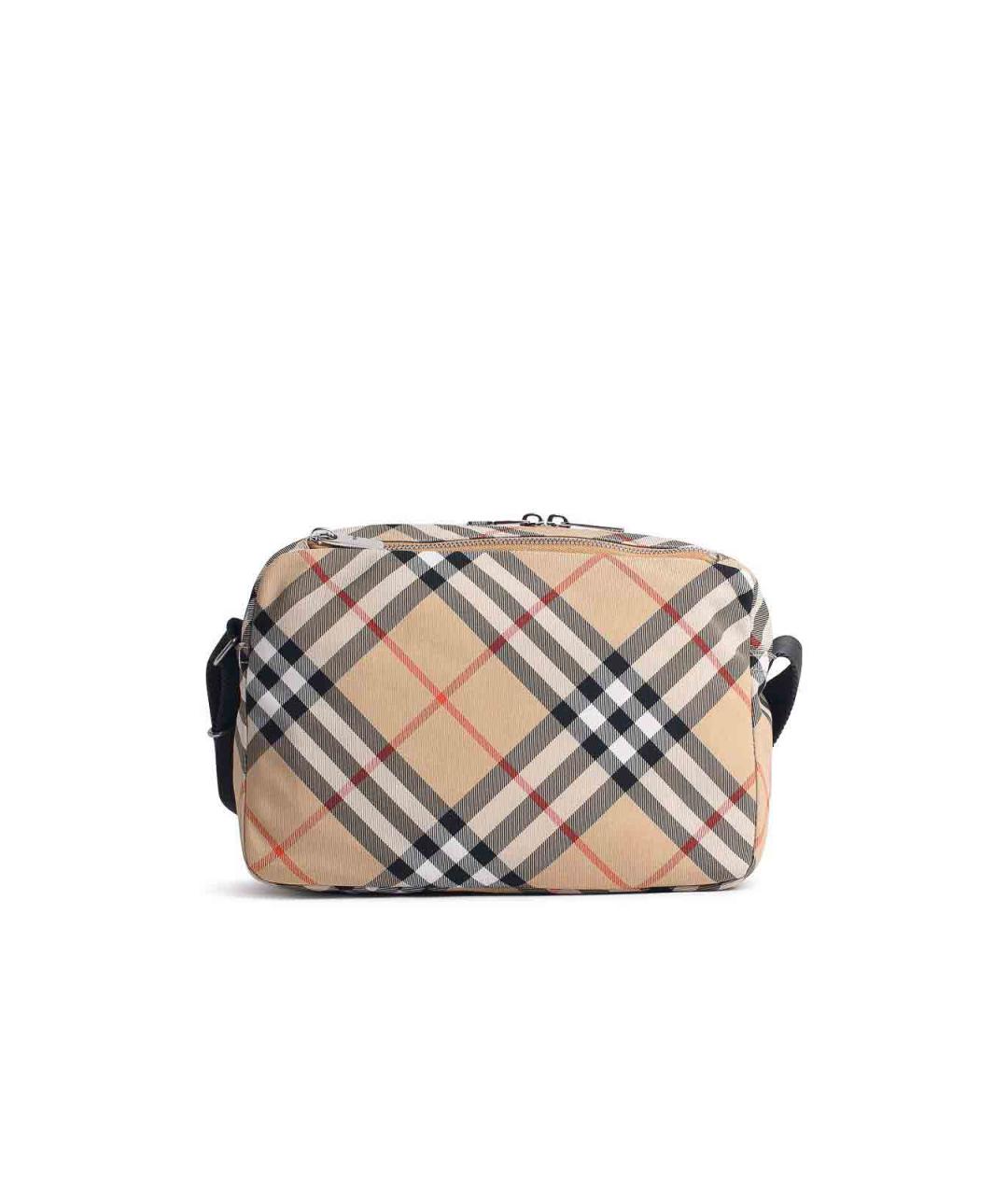 BURBERRY Бежевая тканевая сумка на плечо, фото 3