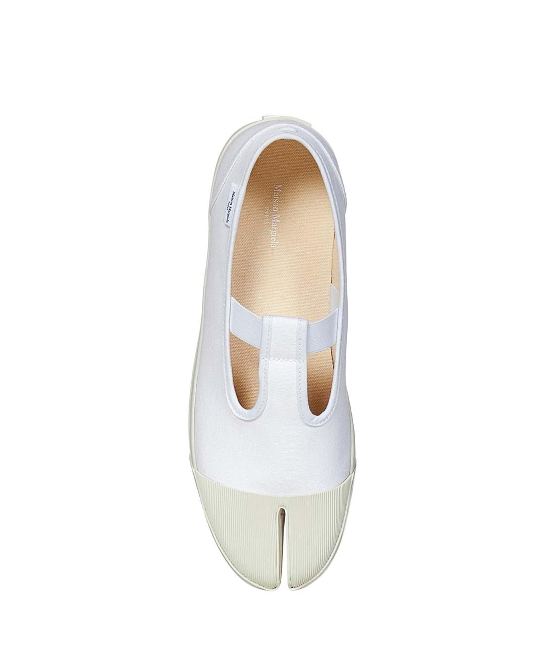 MAISON MARGIELA Белые текстильные низкие кроссовки / кеды, фото 4