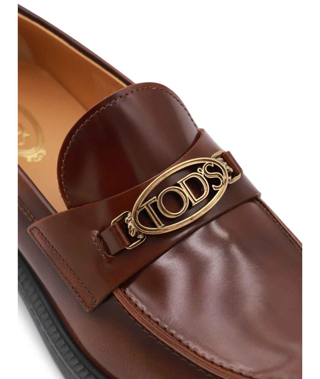 TOD'S Коричневые кожаные лоферы, фото 4