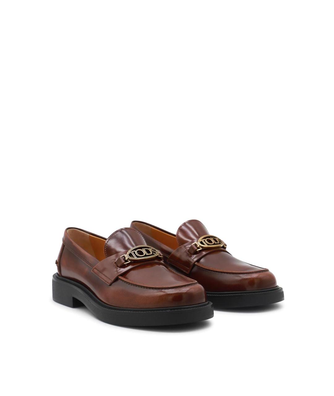 TOD'S Коричневые кожаные лоферы, фото 2