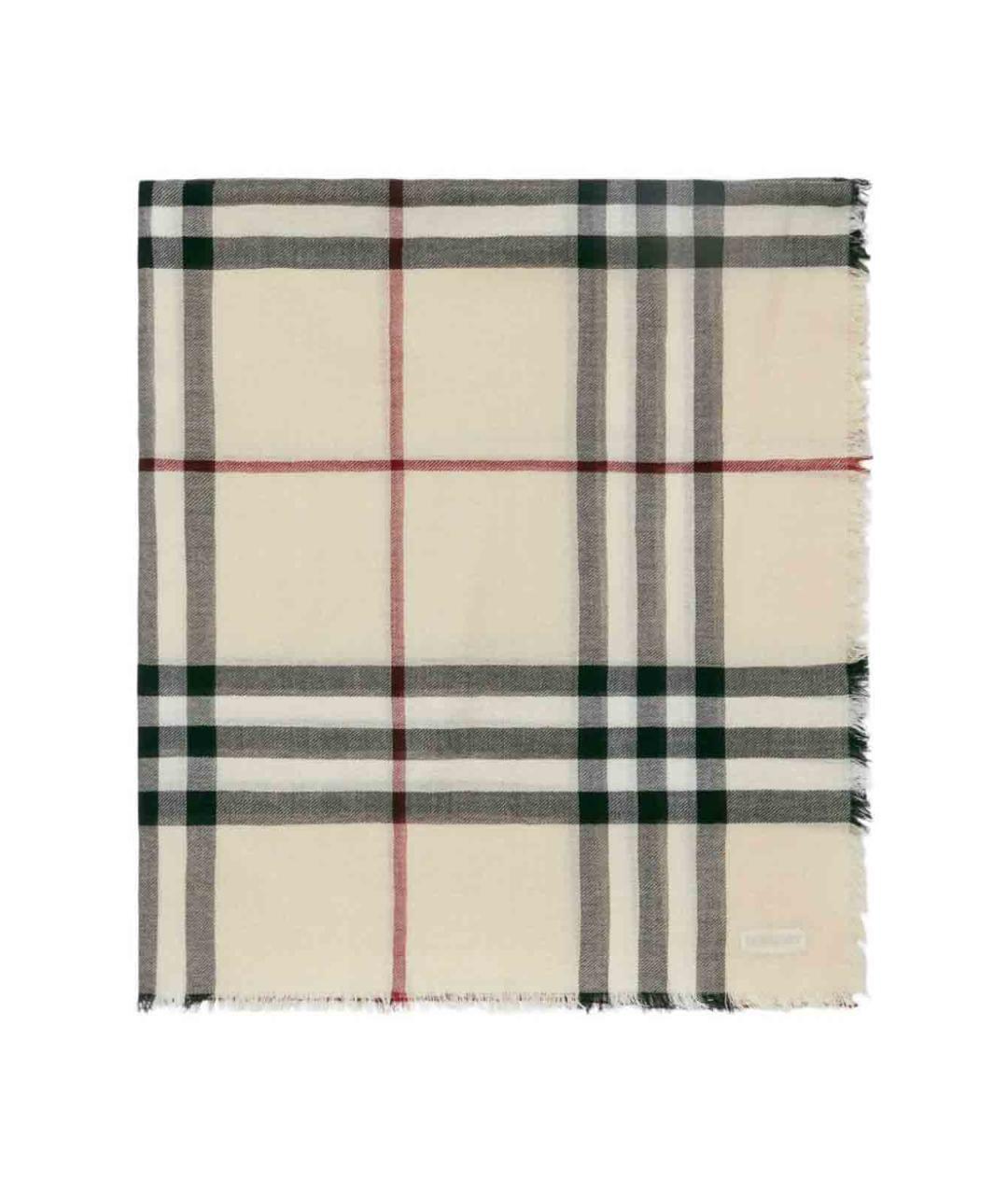 BURBERRY Бежевый шерстяной шарф, фото 2