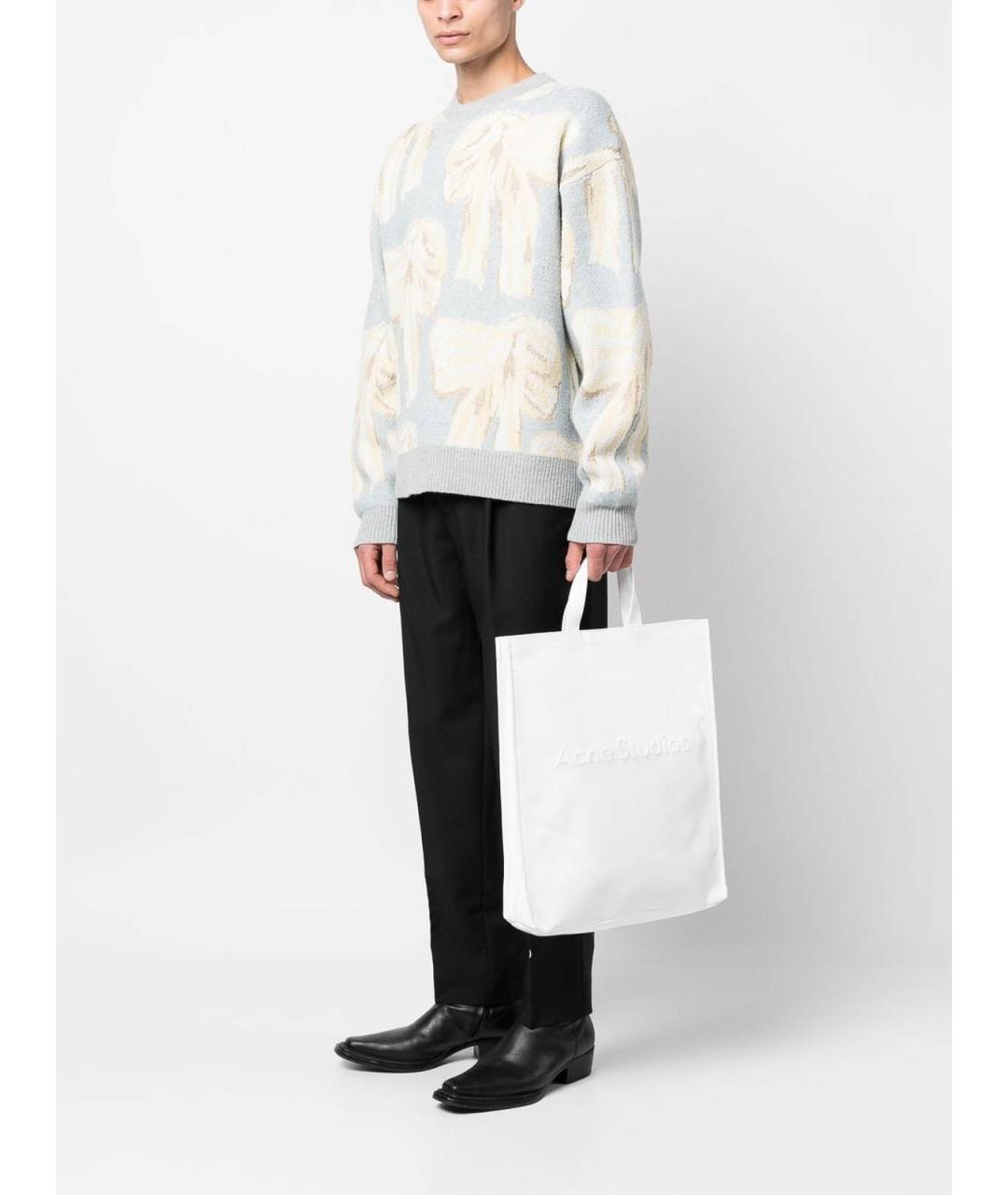 ACNE STUDIOS Белая хлопковая сумка тоут, фото 5