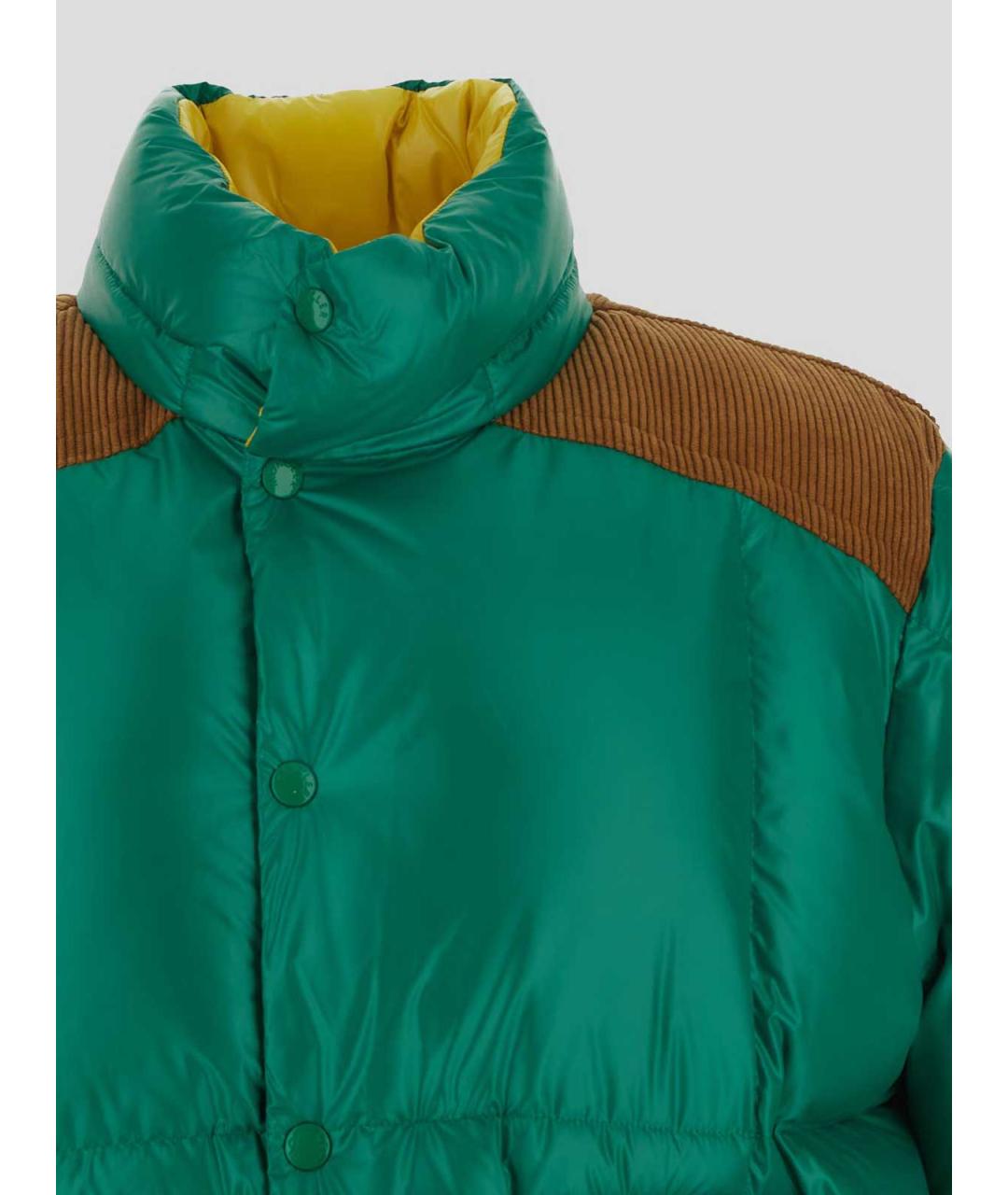 MONCLER Зеленый полиэстеровый пуховик, фото 3