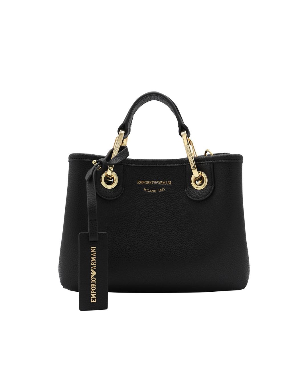 EMPORIO ARMANI Черная сумка тоут, фото 3
