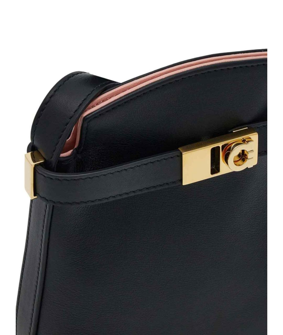 FERRAGAMO Черная кожаная сумка через плечо, фото 2