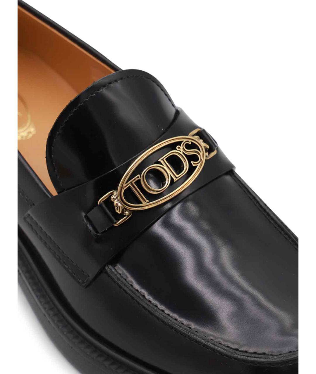 TOD'S Черные кожаные лоферы, фото 4
