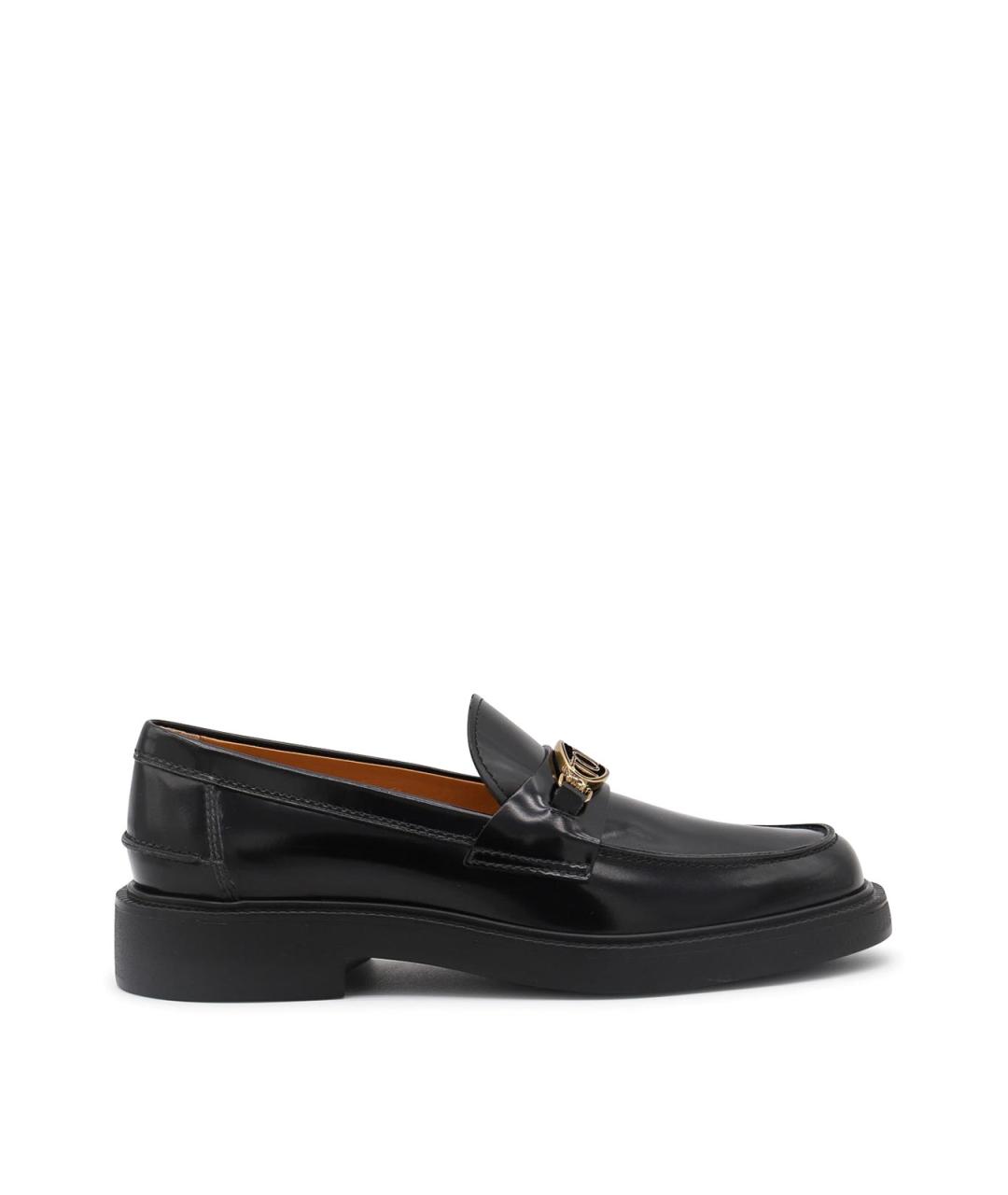 TOD'S Черные кожаные лоферы, фото 1