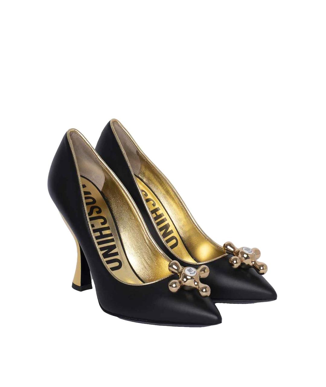 MOSCHINO Черные кожаные туфли, фото 2