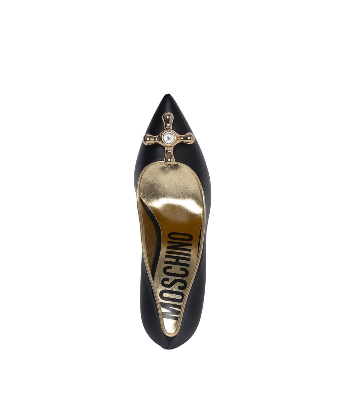 MOSCHINO Черные кожаные туфли, фото 3