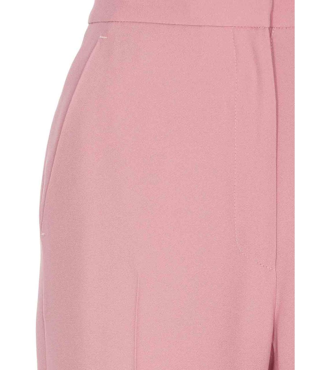 ALEXANDER MCQUEEN Розовые вискозные прямые брюки, фото 4