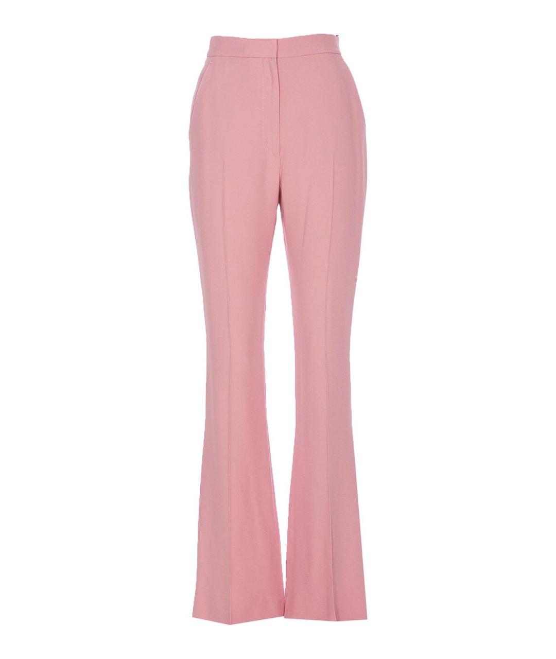 ALEXANDER MCQUEEN Розовые вискозные прямые брюки, фото 1