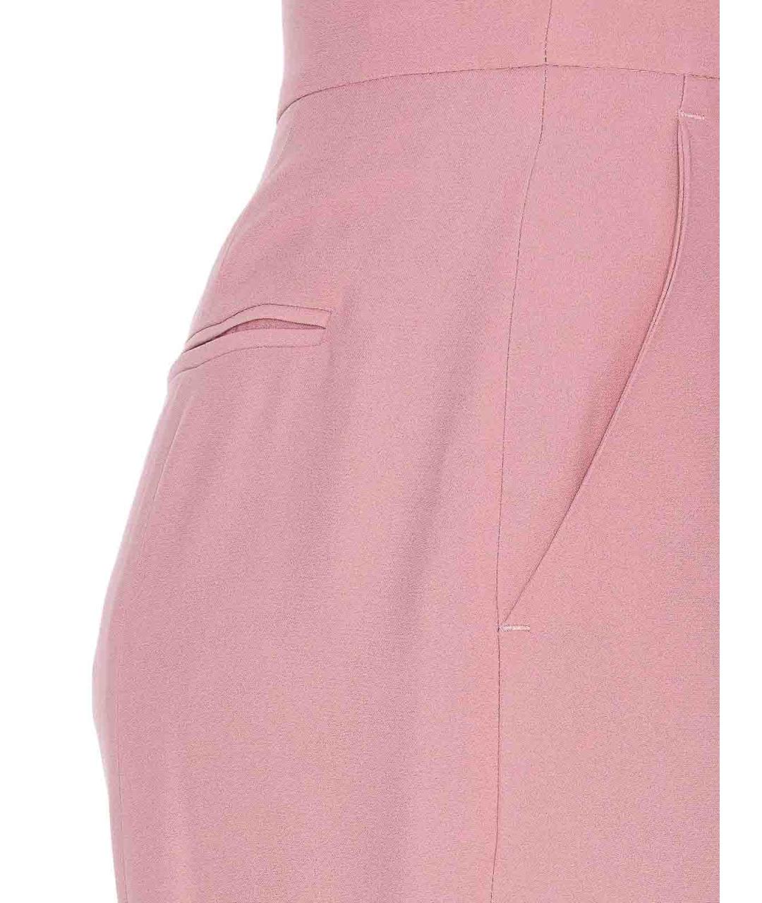 ALEXANDER MCQUEEN Розовые вискозные прямые брюки, фото 3
