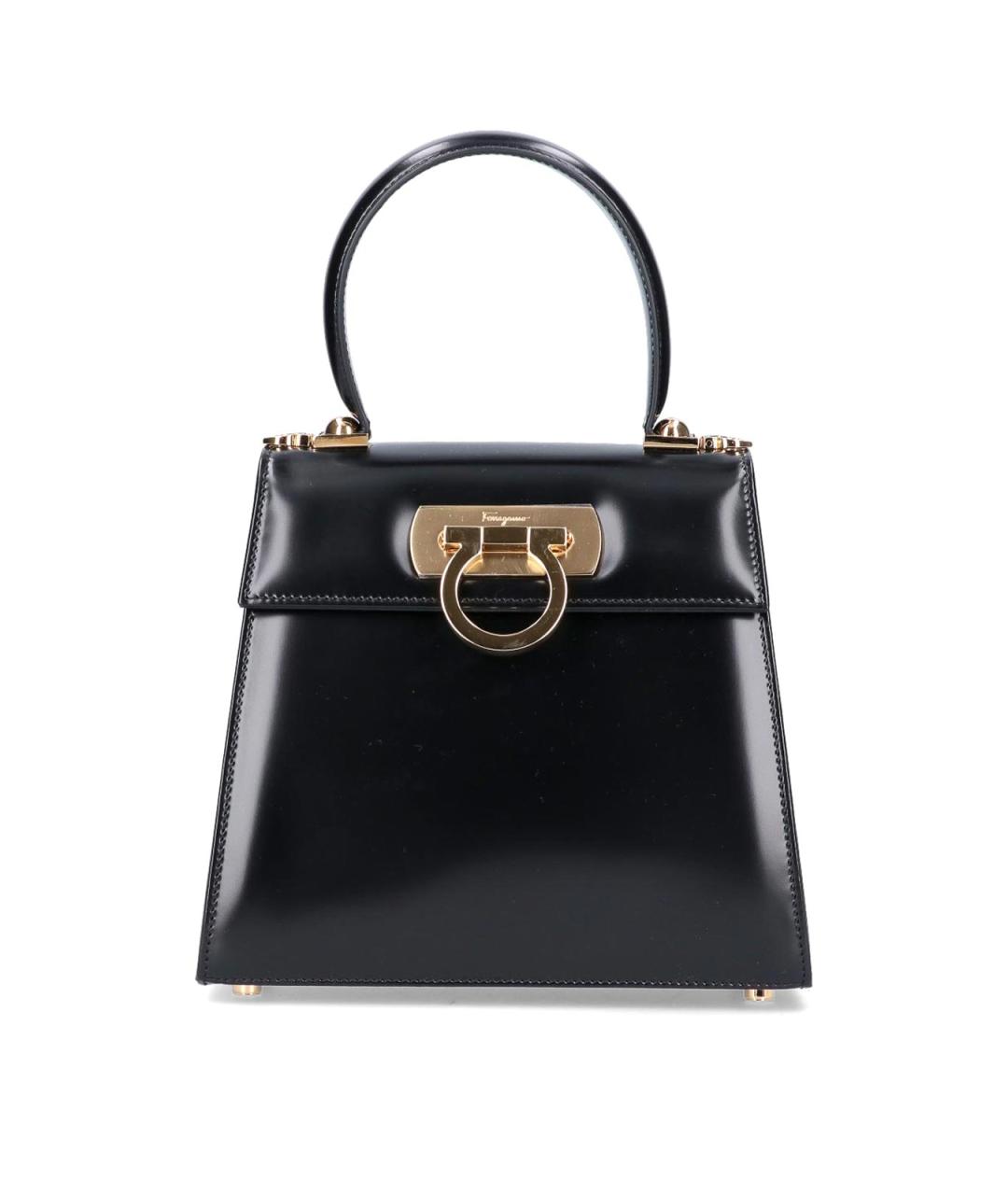FERRAGAMO Черная кожаная сумка тоут, фото 1