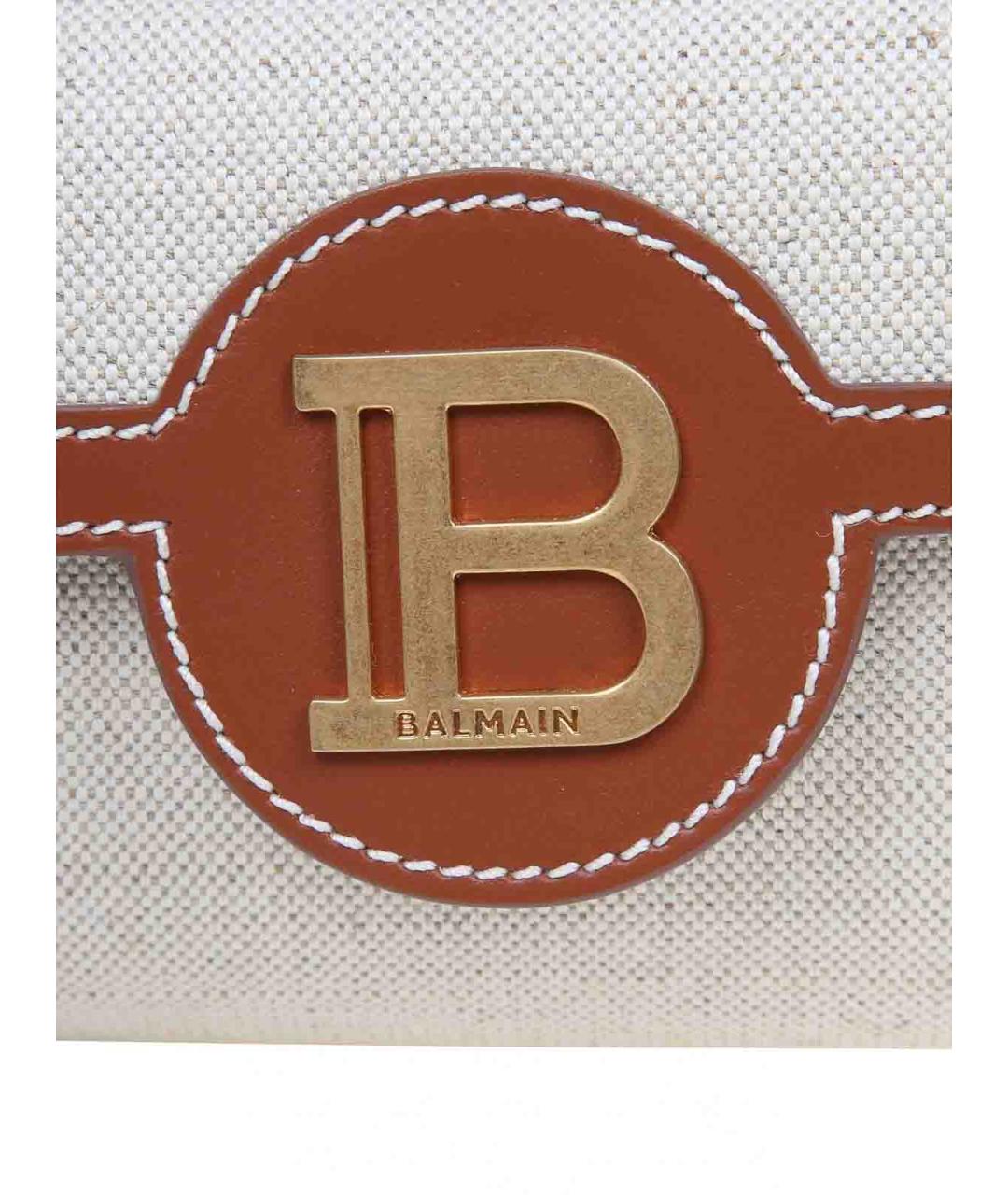 BALMAIN Бежевая тканевая сумка через плечо, фото 6