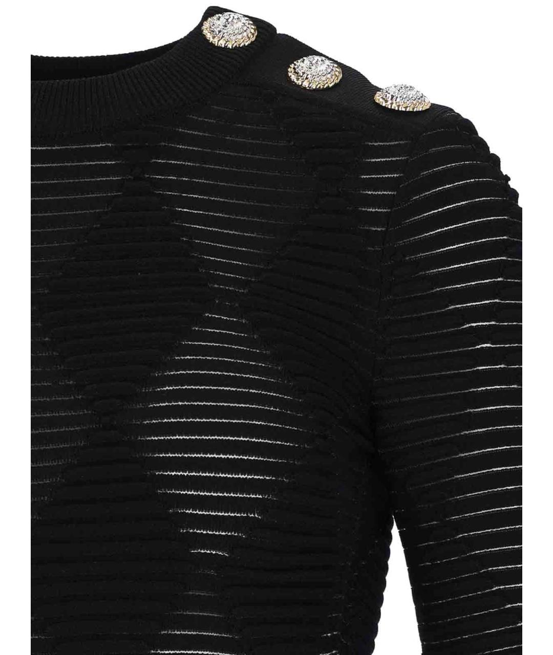 BALMAIN Черный полиэстеровый джемпер / свитер, фото 3