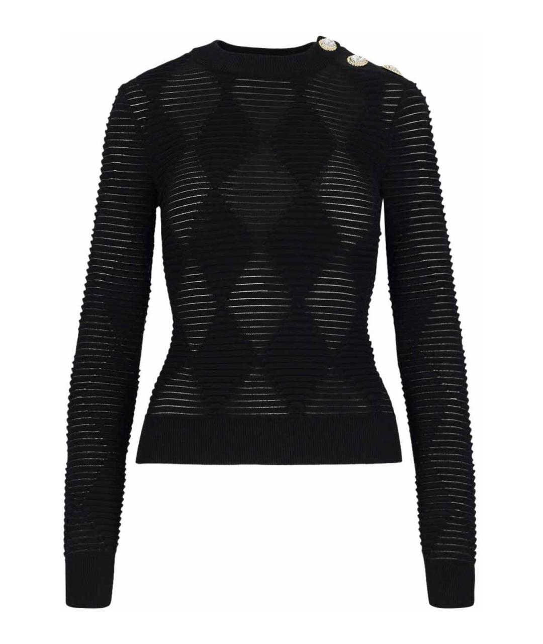 BALMAIN Черный полиэстеровый джемпер / свитер, фото 1