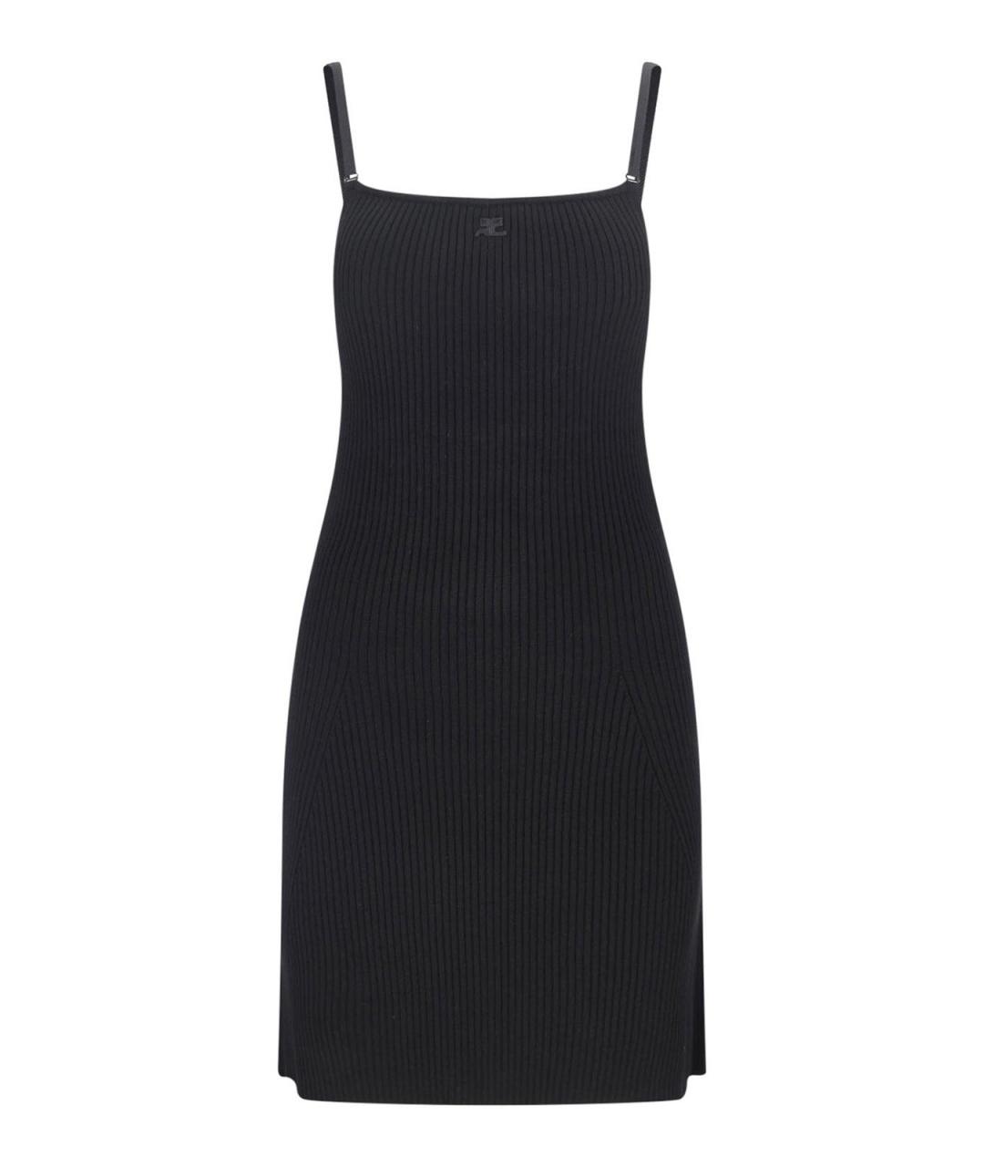 COURREGES Черное полиэстеровое повседневное платье, фото 1