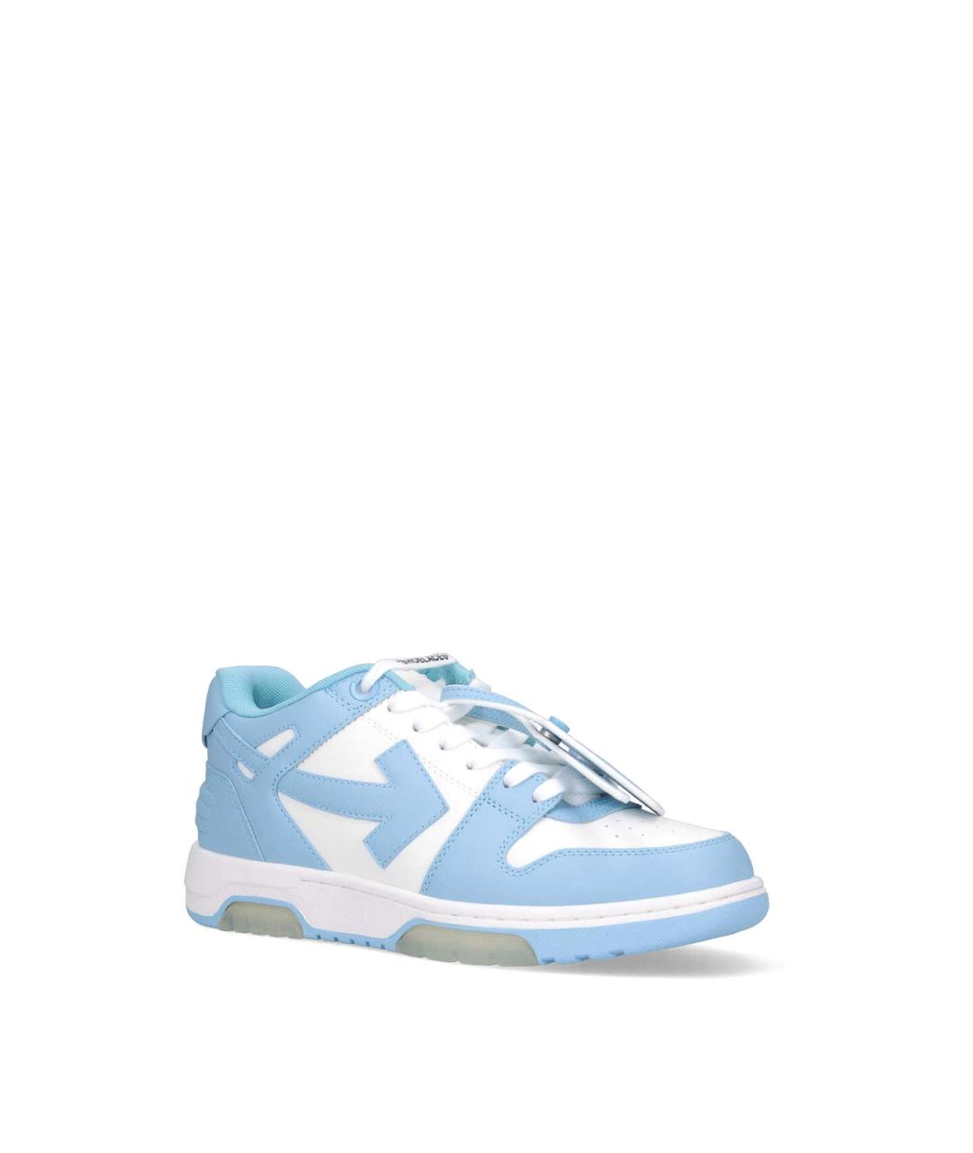 OFF-WHITE Синие кожаные низкие кроссовки / кеды, фото 2