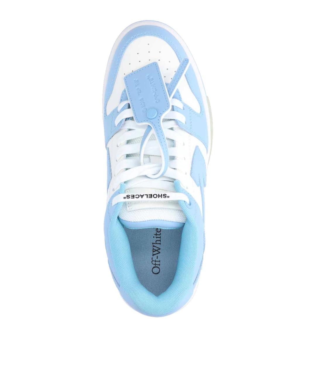 OFF-WHITE Синие кожаные низкие кроссовки / кеды, фото 5