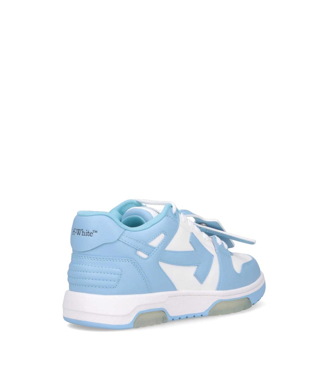 OFF-WHITE Синие кожаные низкие кроссовки / кеды, фото 4