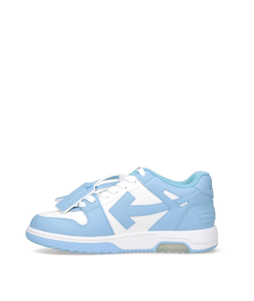 OFF-WHITE Синие кожаные низкие кроссовки / кеды, фото 3